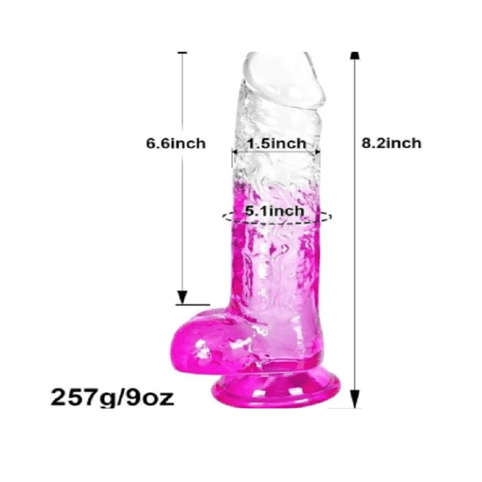 7.5 Inch Clear Purple Dildo
